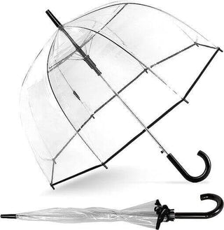 Clear / Black Weatherproof Bubble Dome Umbrella