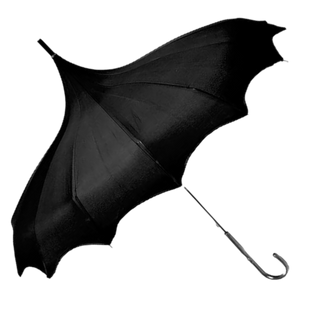 Gothic Rebel Dark Wing Black  Full Size Pagoda Umbrella
