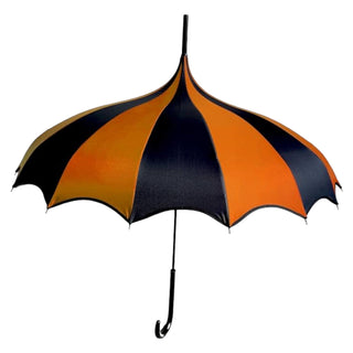 Gothic Rebel Black And Orange Halloweentown Dark Wing Pagoda Umbrella