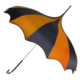 Gothic Rebel Black And Orange Halloweentown Dark Wing Pagoda Umbrella