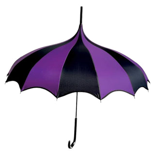 Gothic Rebel Black And Purple Dark Wing Pagoda Umbrella