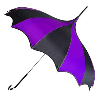 Gothic Rebel Black And Purple Dark Wing Pagoda Umbrella