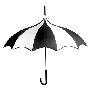 Gothic Rebel Black And White Dark Wing Pagoda Umbrella