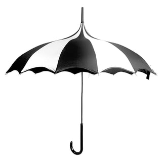 Gothic Rebel Black And White Dark Wing Pagoda Umbrella