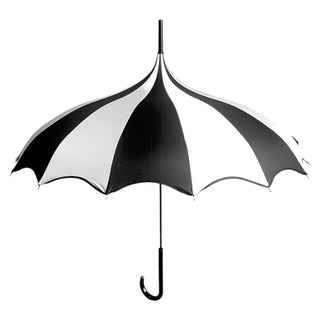 Gothic Rebel Black And White Dark Wing Pagoda Umbrella