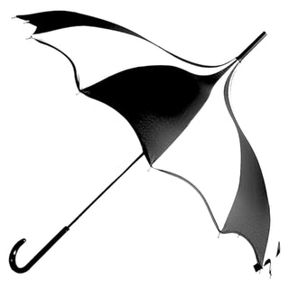 Gothic Rebel Black And White Dark Wing Pagoda Umbrella